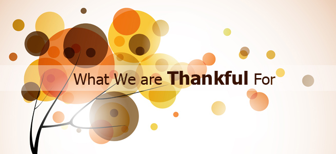 what we are thankful for